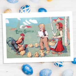 Vintage Ostergeflügel Feiertagskarte
