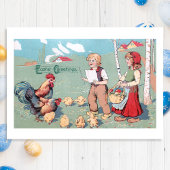 Vintage Ostergeflügel Magnetkarte