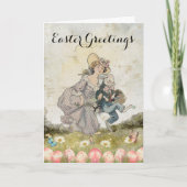 Vintage Ostergesellschaften Feiertagskarte (Vorderseite)