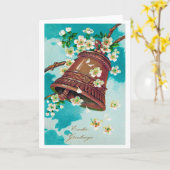 Vintage Osterglocke und Kirschblüten Karte (Gelbe Blume)