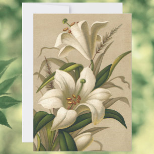 Vintage Osterglocken, viktorianische Blumen in Blü Feiertagskarte