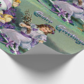 Vintage Ostergruß Girl Ei Kick Carriage Geschenkpapier (Ecke)