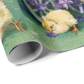 Vintage Ostergruß Girl Ei Kick Carriage Geschenkpapier (Rolleneckpunkt)