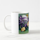 Vintage Ostergruß Girl Ei Kick Carriage Kaffeetasse (Links)
