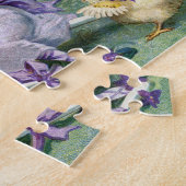 Vintage Ostergruß Girl Ei Kick Carriage Puzzle (Seite)