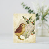 Vintage Ostergruß mit Baby Chic Postkarte (Stehend Vorderseite)