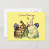 Vintage Ostergruß Rabbits Feiertagspostkarte (Vorne/Hinten)