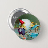 Vintage Ostergruß wünscht Chicks Circus Button (Vorne & Hinten)