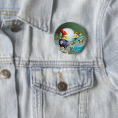 Vintage Ostergruß wünscht Chicks Circus Button (Beispiel)