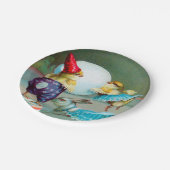 Vintage Ostergruß wünscht Chicks Circus Pappteller (Schrägansicht)