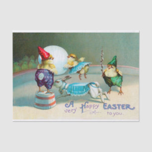 Vintage Ostergruß wünscht Chicks Circus Seidenpapier