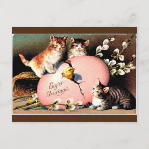 Vintage - Ostergrüße Feiertags-Postkarte Feiertagspostkarte