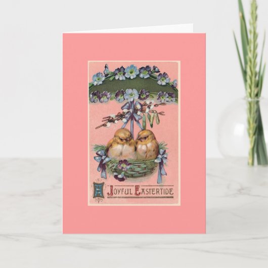 Vintage Ostergrüße Feiertagskarte (Vorderseite)