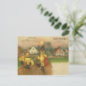 Vintage Ostergrüße Feiertagspostkarte (Stehend Vorderseite)
