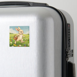 Vintage Osterhase auf einer Frühlingswiese Magnet