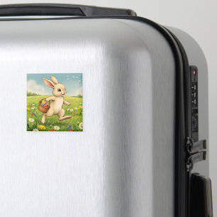 Vintage Osterhase auf Frühlingswiese Magnet