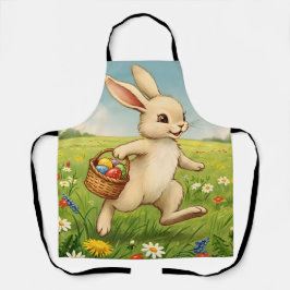 Vintage Osterhase auf Frühlingswiese Schürze