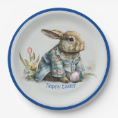 Vintage Osterhase Baby Pappteller (Vorderseite)