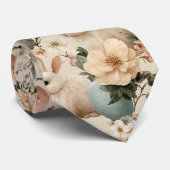 Vintage-Osterhase-Blumen (1) Krawatte (Gerollt)