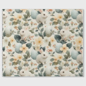 Vintage-Osterhase-Blumen (6) Geschenkpapier (Flach)