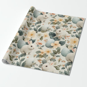 Vintage-Osterhase-Blumen (6) Geschenkpapier