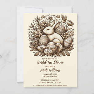 Vintage Osterhase Blumen Hochzeit Tee-Empfang Einladung