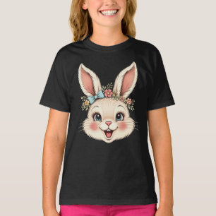 Vintage-Osterhase Coquette-Bogen-Blumen-Frauen T-Shirt
