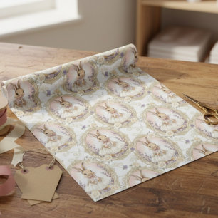 Vintage Osterhase Floral Elegant Geschenkpapier