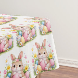 Vintage-Osterhase-Hase-Rosa-Wasserfarbe Tischdecke