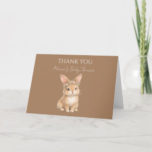 Vintage-Osterhase Kaninchen Baby-Aquarell Dankeskarte