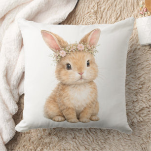 Vintage-Osterhase-Kaninchen-Ei-Aquarell Kissen