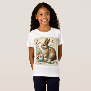 Vintage-Osterhase-Kaninchen-Ei-Aquarell T-Shirt