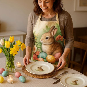 Vintage Osterhase Kaninchen Floral Schürze