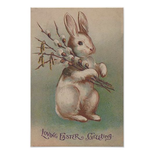 Vintage Osterhase Kaninchen Fotodruck (Vorne)