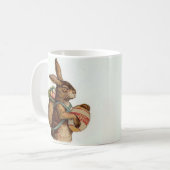 Vintage-Osterhase mit Eiern Kaffeetasse (Vorderseite Links)