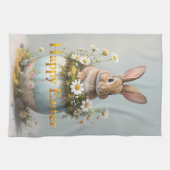 Vintage-Osterhase mit Gänseblümchen Geschirrtuch (Horizontal)