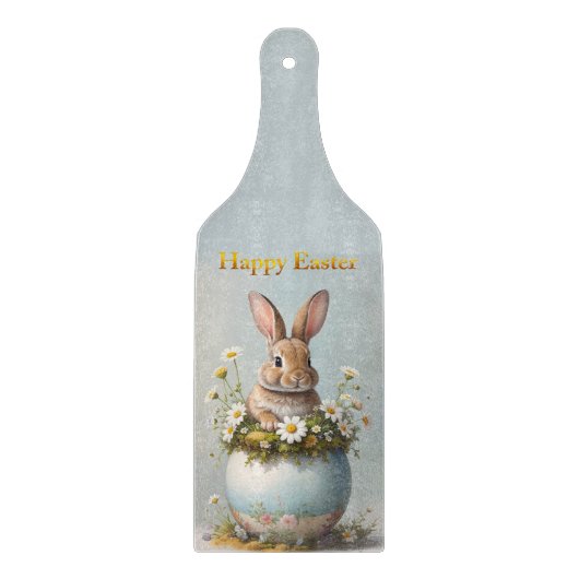 Vintage-Osterhase mit Gänseblümchen Schneidebrett (Vorderseite)