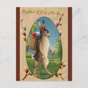 Vintage Osterhase Postkarte