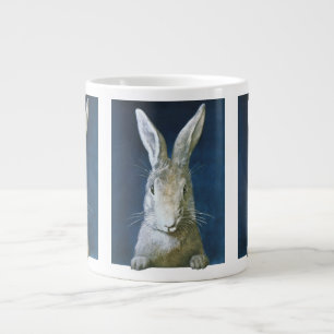 Vintage-Osterhase, süßer flauschiger weißer Hase Jumbo-Tasse