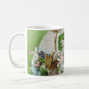 Vintage-Osterhase und Ostereier-Garten Kaffeetasse