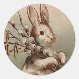 Vintage-Osterhasen-Aufkleber Runder Aufkleber