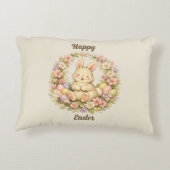 Vintage-Osterhasen-Blumenkranz Dekokissen (Rückseite)