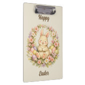 Vintage-Osterhasen-Blumenkranz Klemmbrett (Rechts)