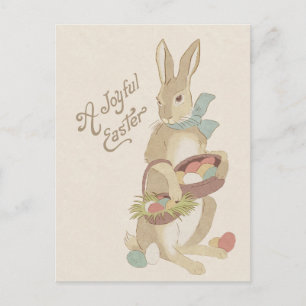 Vintage-Osterhasen-Eierkörbe Aquarell CC0850 Feiertagspostkarte