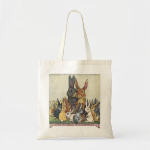 Vintage-Osterhasen-Familienporträt-Tasche Tragetasche