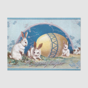 Vintage-Osterhasen mit einem großen goldenen Ei Seidenpapier