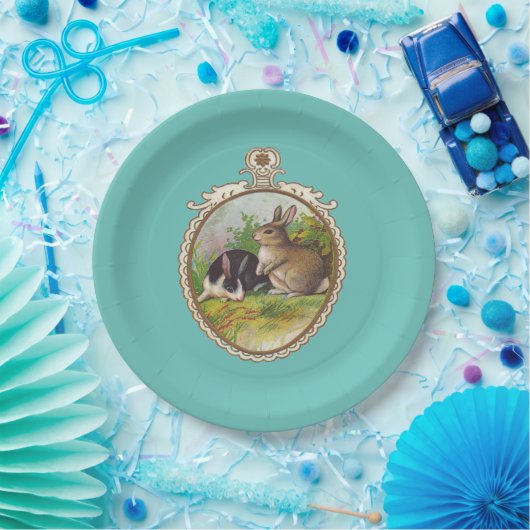 Vintage Osterhasen Pappteller (Party)