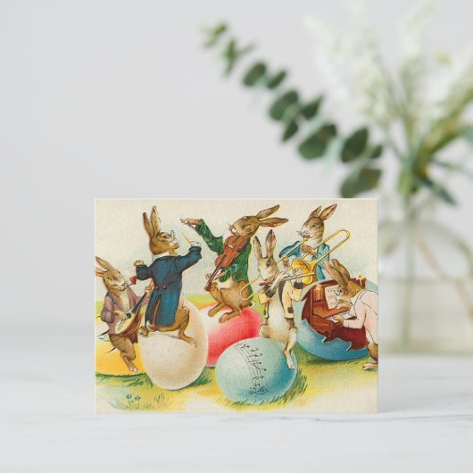 Vintage Osterhasen-Postkarte Feiertagspostkarte (Stehend Vorderseite)