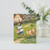Vintage Osterhasen-Postkarte Feiertagspostkarte (Stehend Vorderseite)