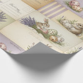Vintage-Osterhasen-Postkarten-Collage Geschenkpapier (Ecke)